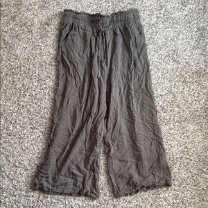 Women's Olive Green Linen Pants